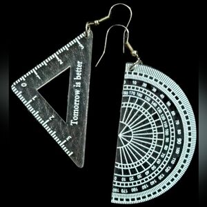 Geometric Silver Earrings